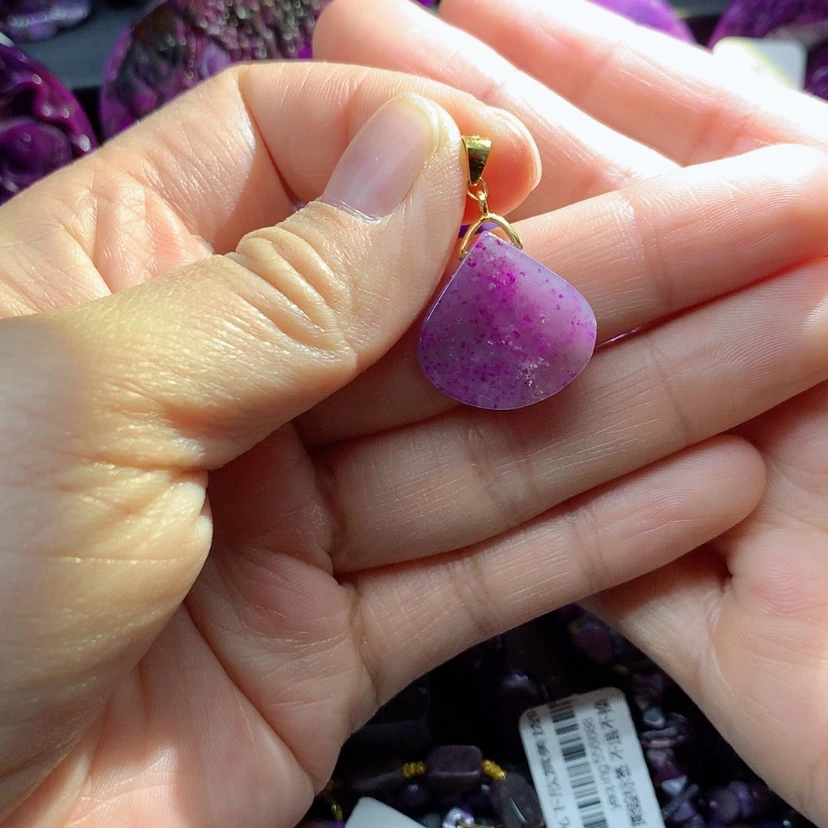 【闪购商品】苏纪石（舒俱来）银S925镀金镶嵌吊坠