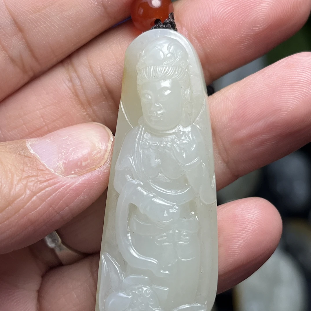 和田玉观音,白肉