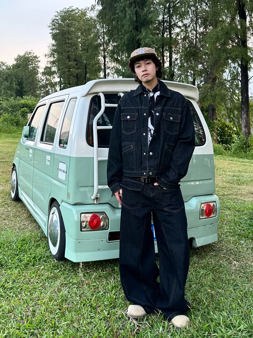 RKAI原创美式复古原牛夹克多口袋clean fit短款痞帅牛仔外套男女