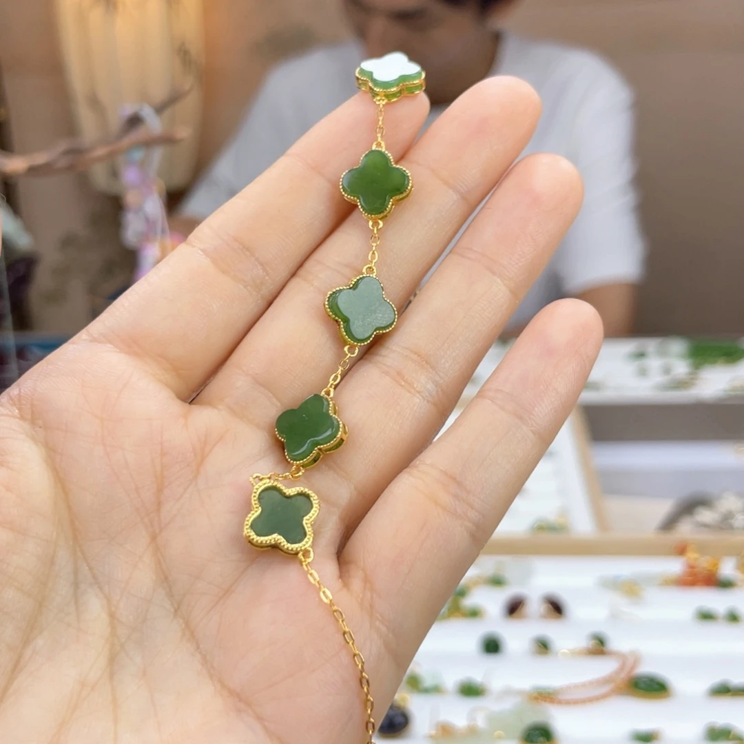 手链银S925镶嵌和田玉?****暖