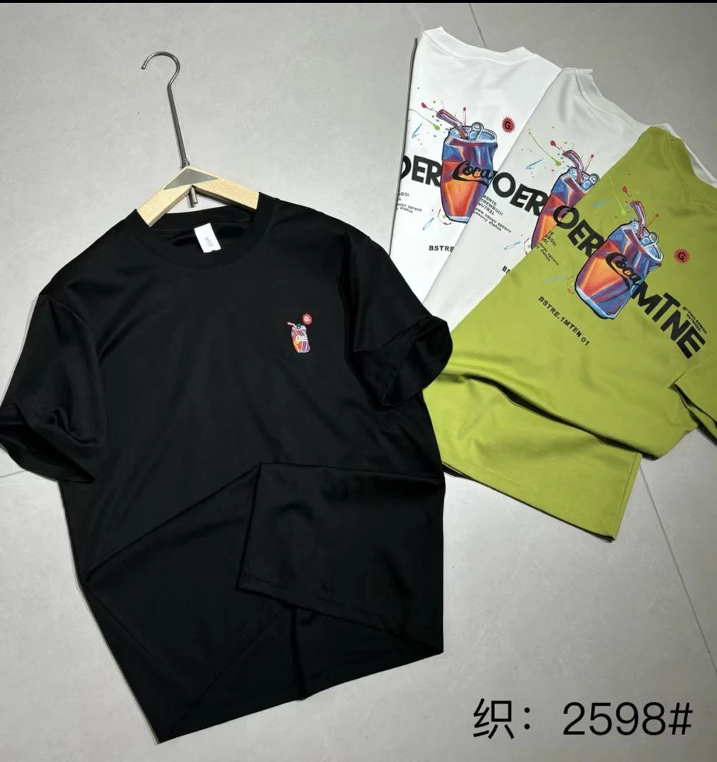 修身型夏季短袖情侣印花春夏百搭运动T恤潮流通用2598