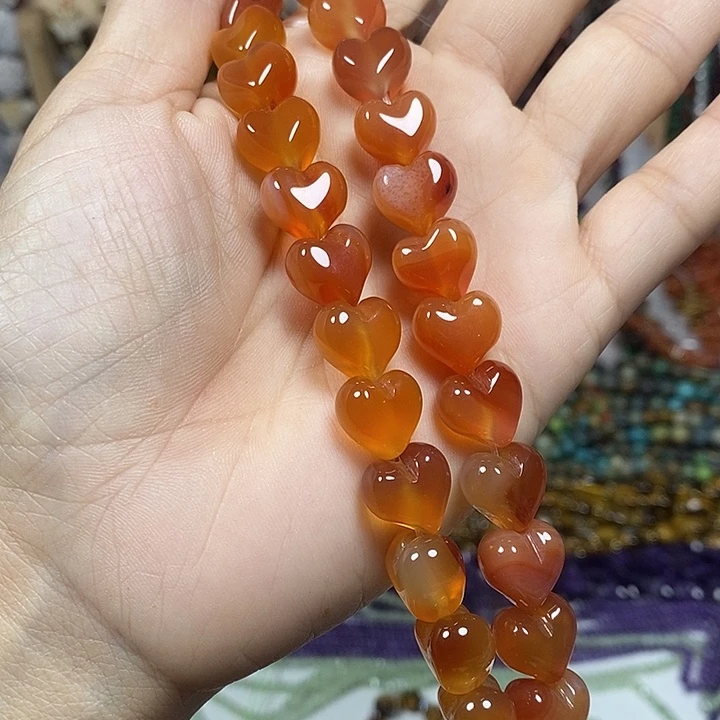 玛瑙/玉髓未镶嵌珠宝半成品玛瑙屁桃卡12mm15颗
