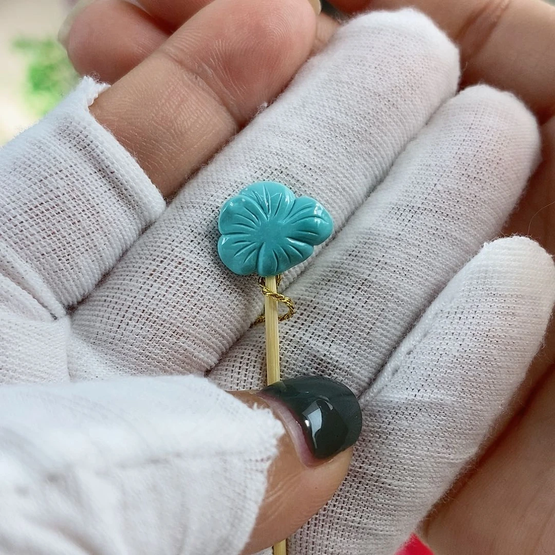 绿松石珠宝奇石未镶嵌心**愿