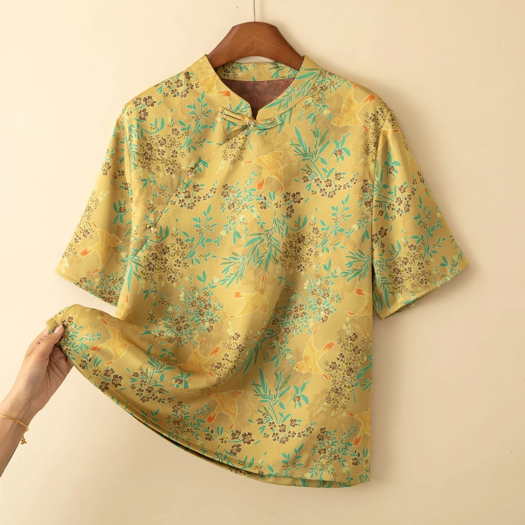 国风新中式6A级香云老料减龄显瘦短款上衣气质外套