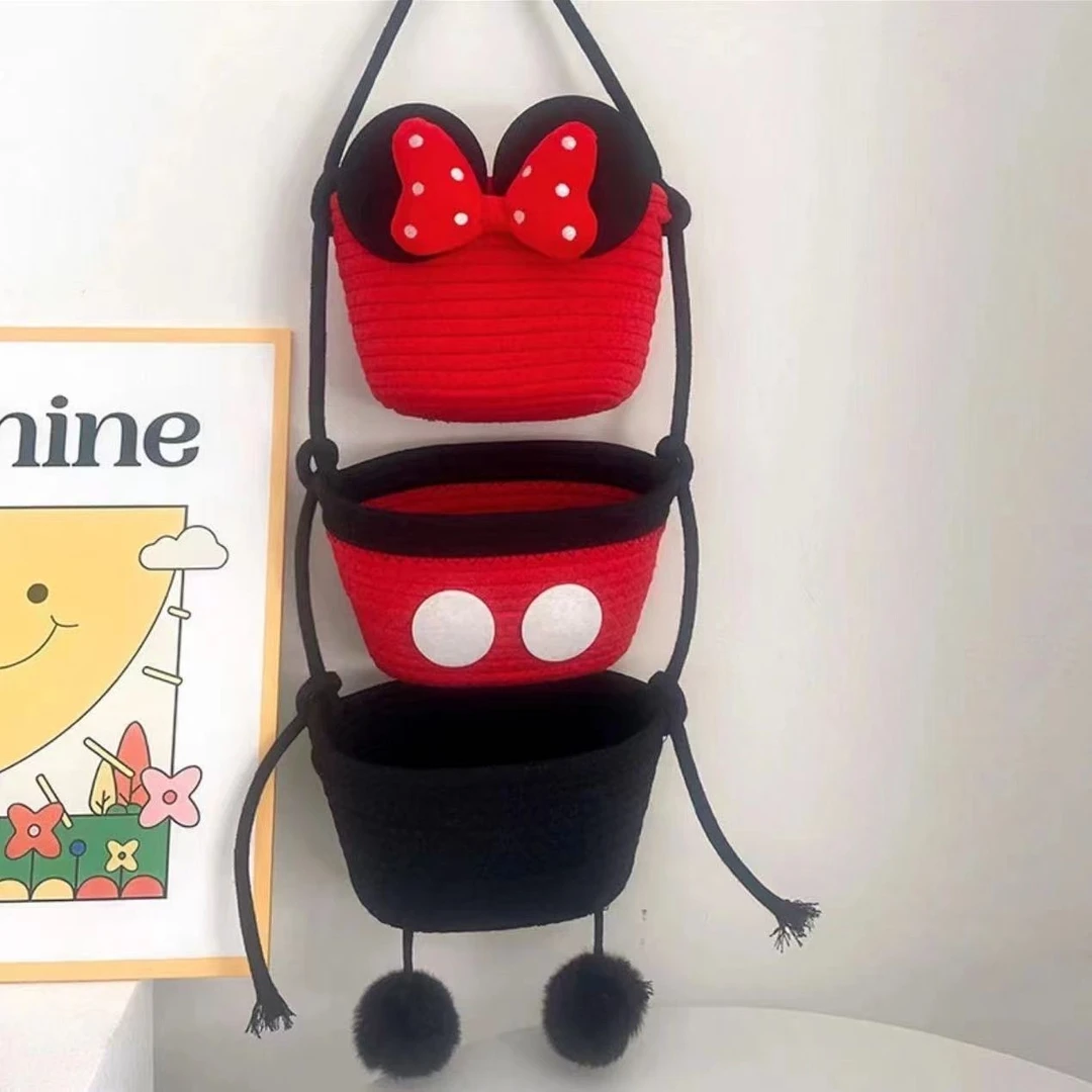 挂墙收纳篮挂筐宿舍房间置物架神器壁挂袋棉线编织墙挂式门后墙上