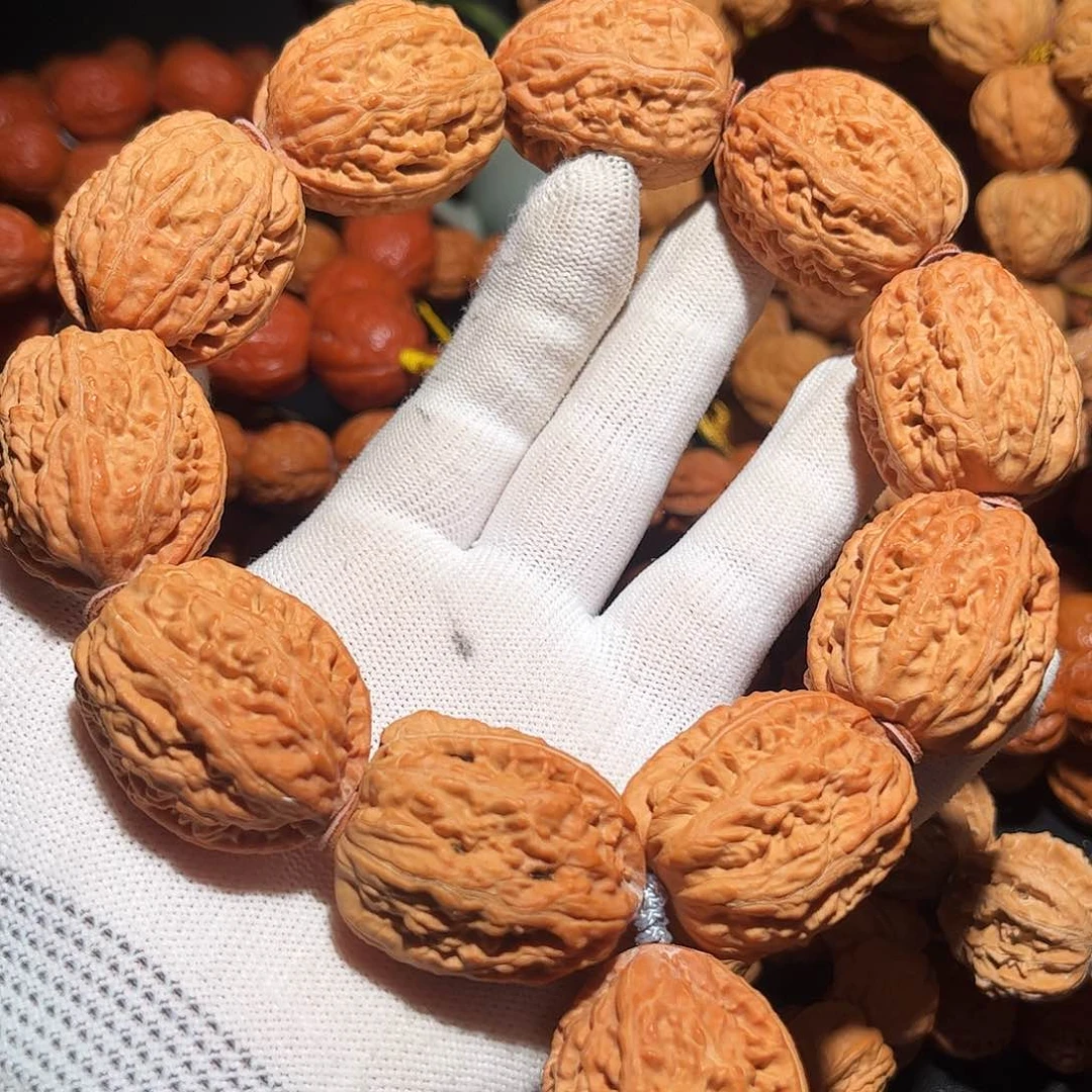 手串文玩核桃白茶粗筋火焰