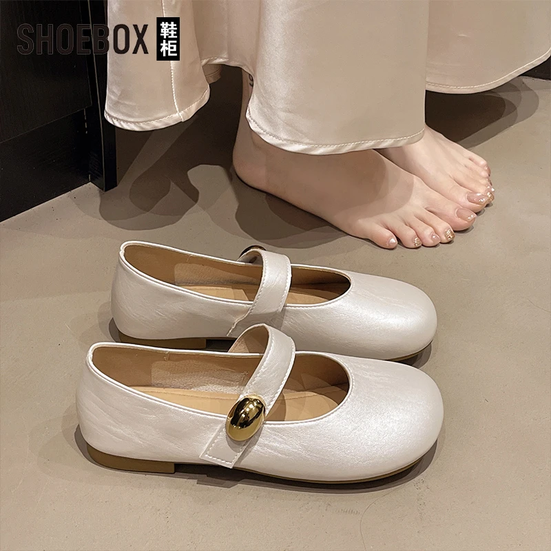 达芙妮集团旗下单鞋女2025夏季新款配裙子软底豆豆鞋法式玛丽珍鞋