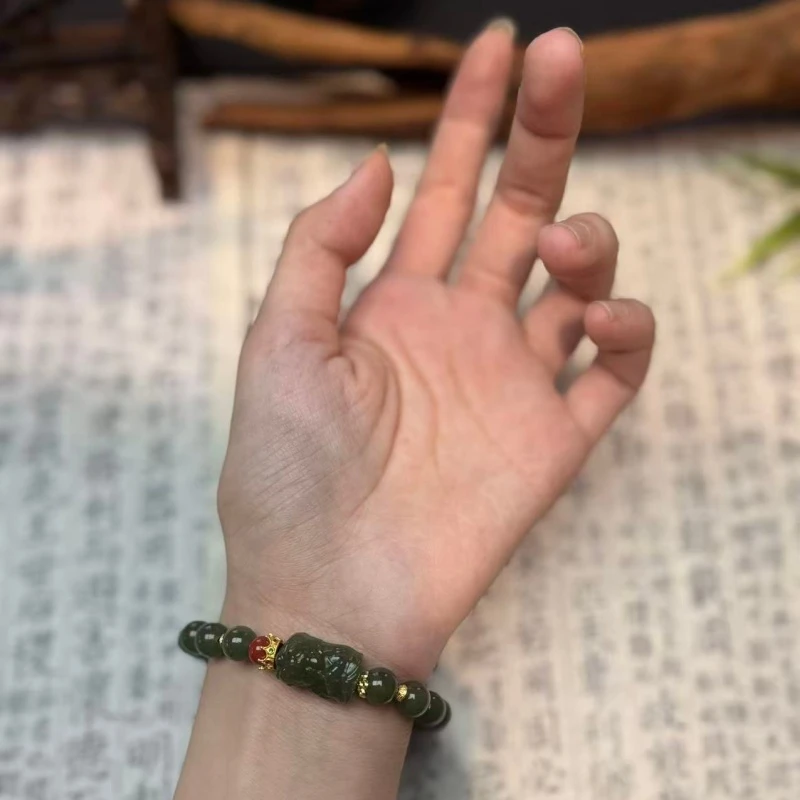 扎基拉姆和田单圈圆珠手串MK1008