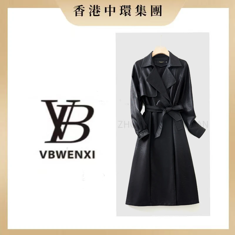 866t海宁真皮皮风衣女长款大衣过膝绵羊皮皮衣外套女