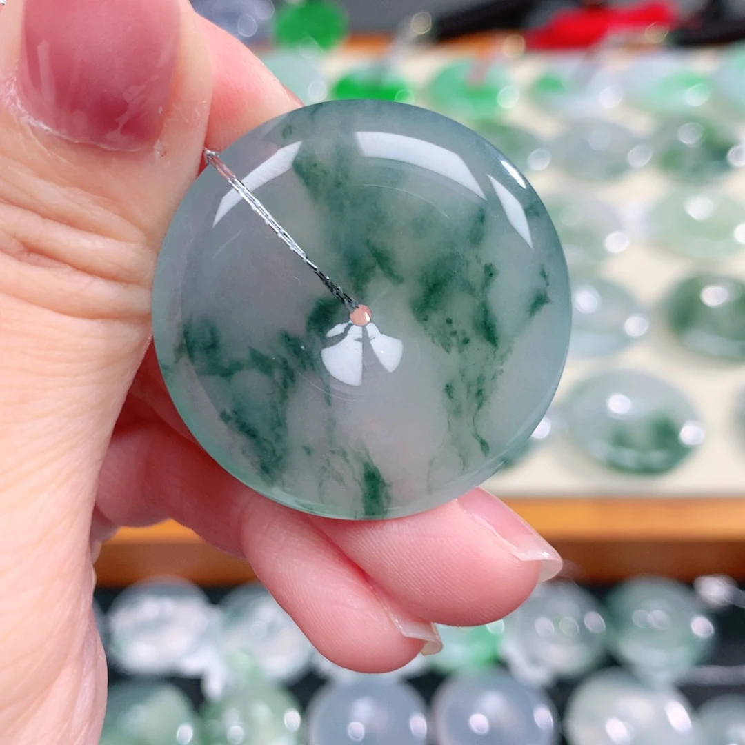 翡翠未镶嵌颈饰天然缅甸翡翠a货34.3-6.0