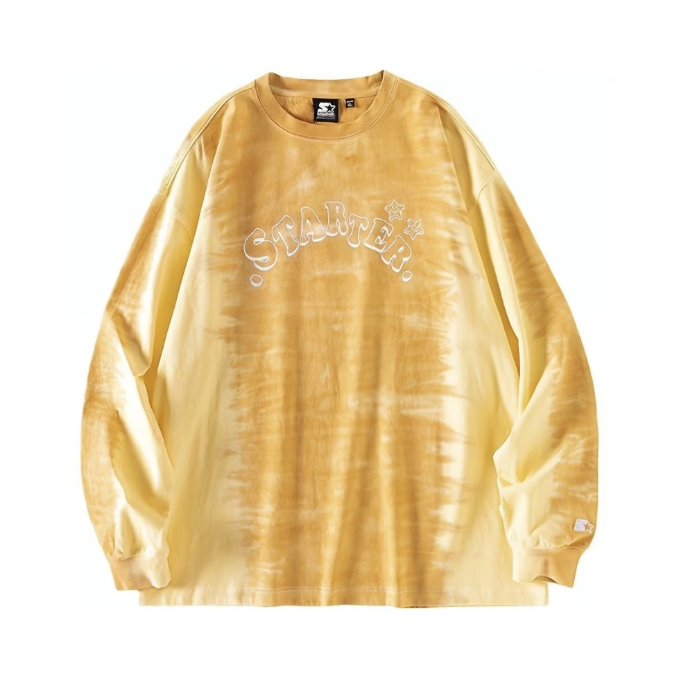 【特惠铺】Starter 黄色 拼接字母长袖T恤 STG4C1304M