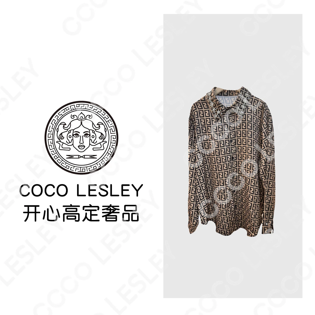 【COCO LESLEY】时尚百搭领子烫钻宽松新款设计感衬衫CS5003