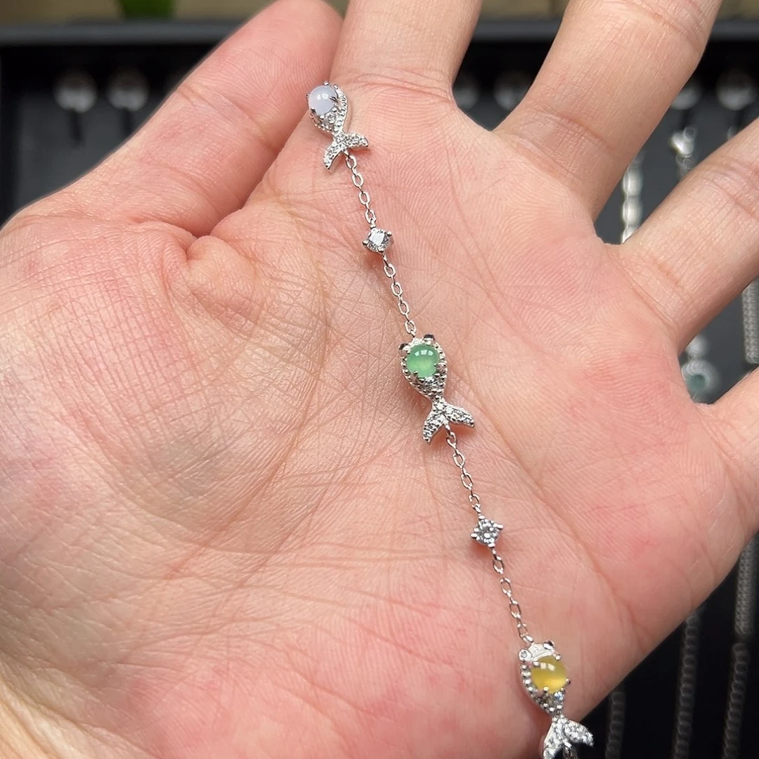 翡翠银S925镶嵌手链