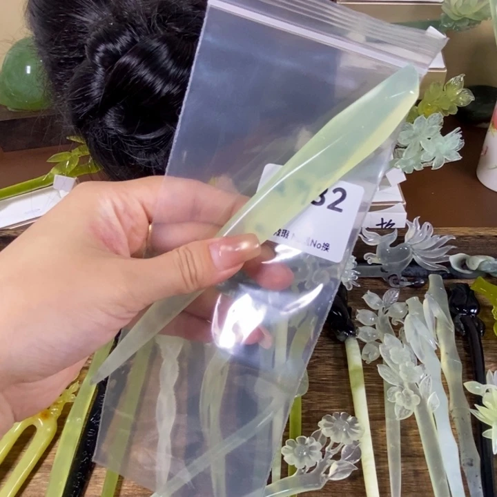 加***糖蛇纹石玉未镶嵌发饰