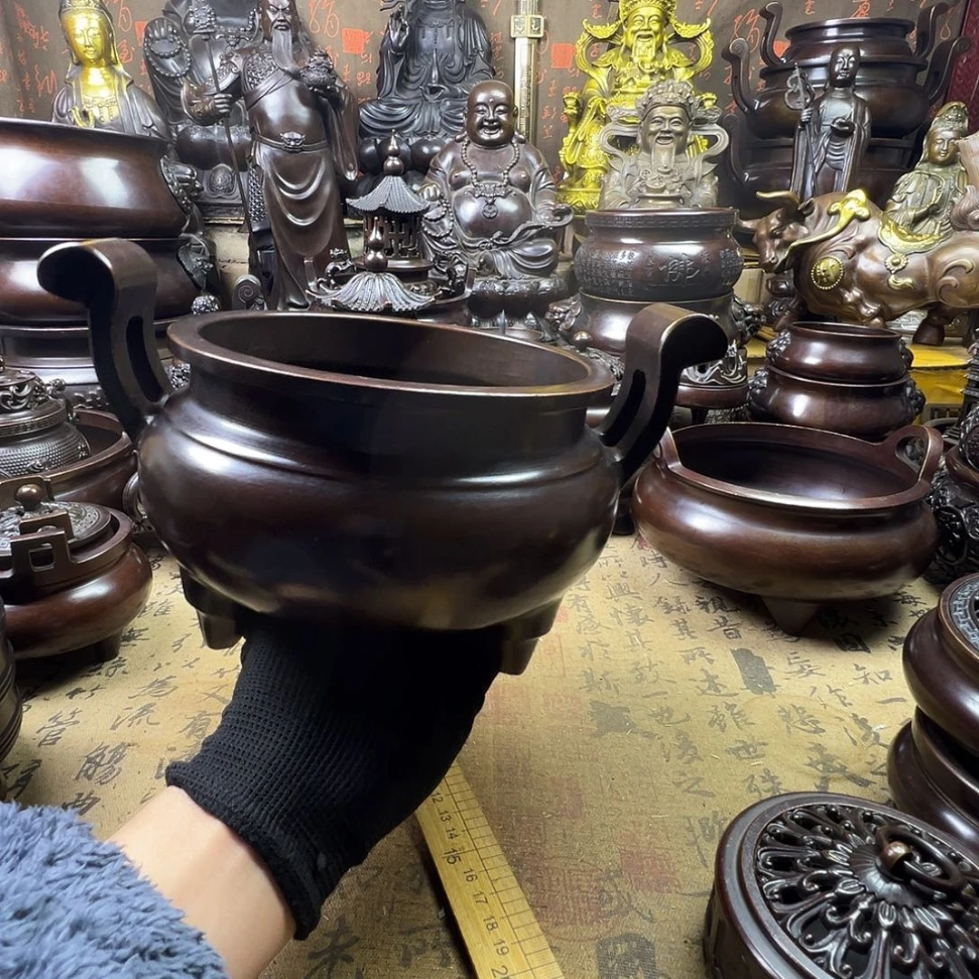 16.5公分口径官帽炉铜香炉供香炉聚宝盆家具摆件