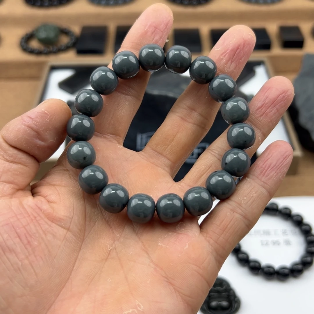 颈饰未镶嵌和田玉且末格雷灰12老型五代精工