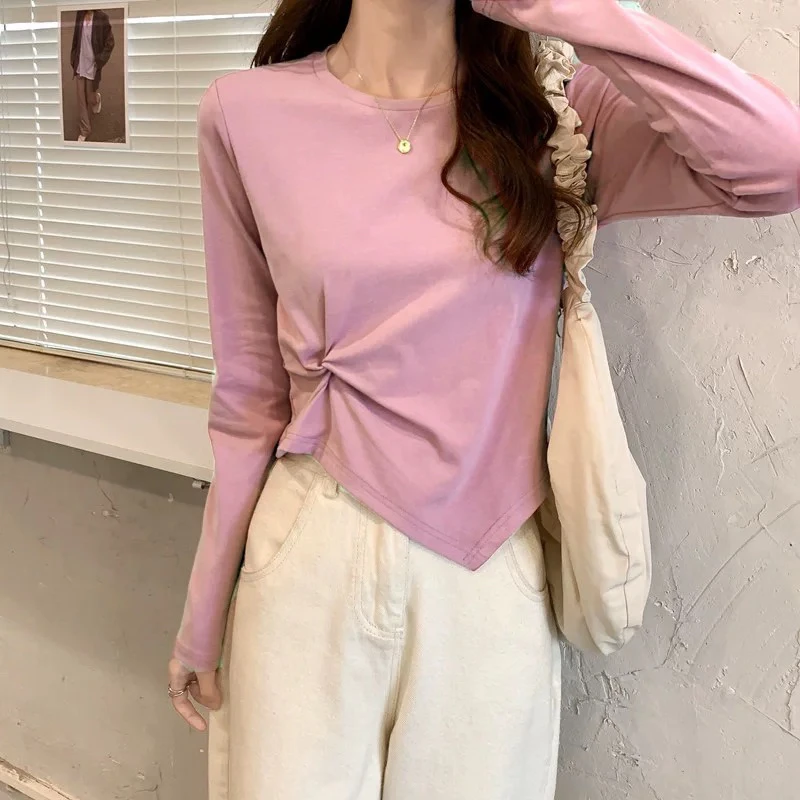 6036小众设计感不规则打底衫C2-1-1