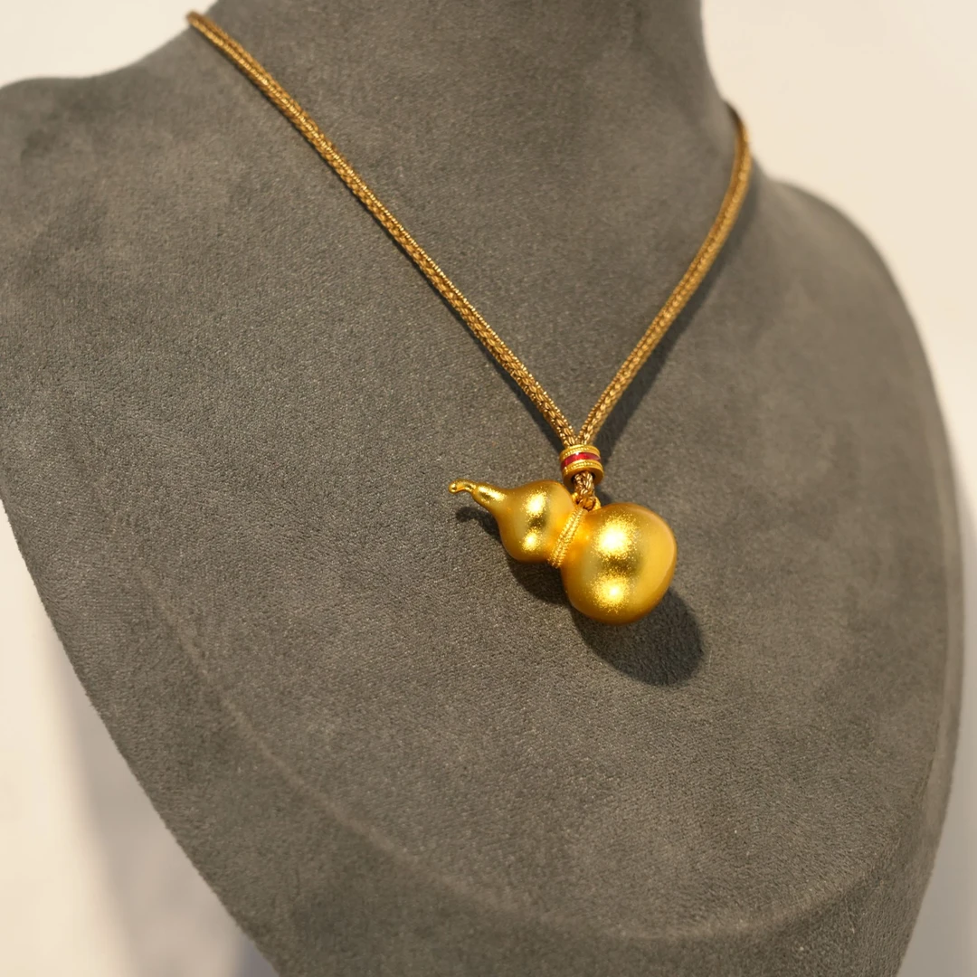铜合金吊坠 THJ105沙金色葫芦型项链吊坠