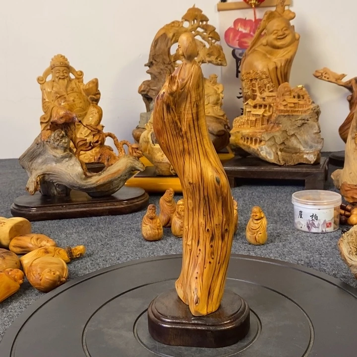 柏木（崖柏）无相佛摆件