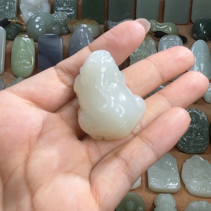 和田玉未镶嵌挂件糖*