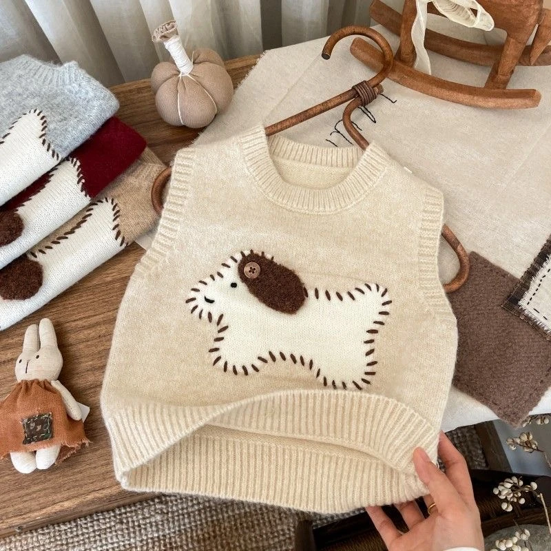 【高品质】男女童毛衣马甲儿童洋气2025宝宝婴儿小童春秋装针织背心