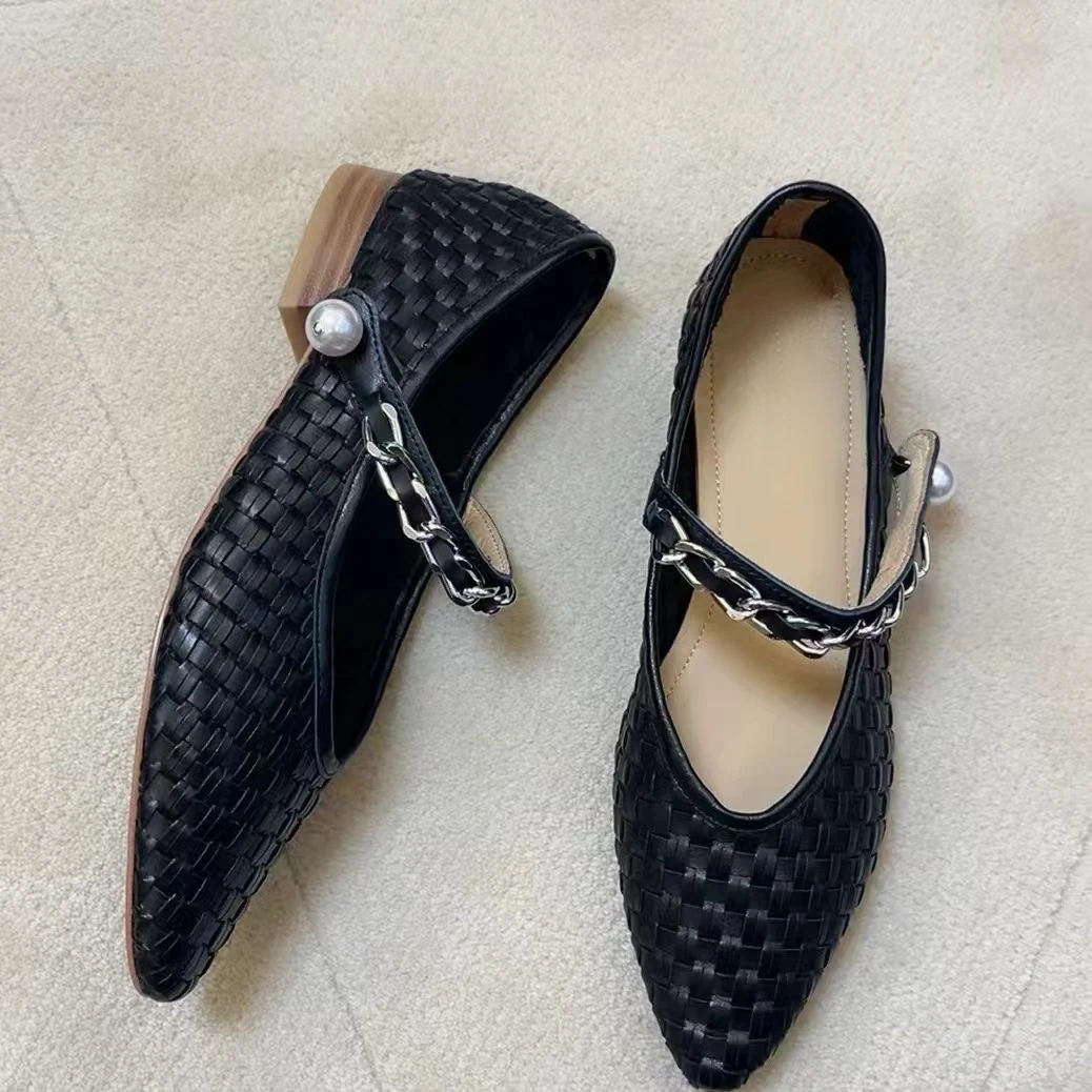 【聚新汇】MES9107新款中跟时装通勤真皮时尚经典气质