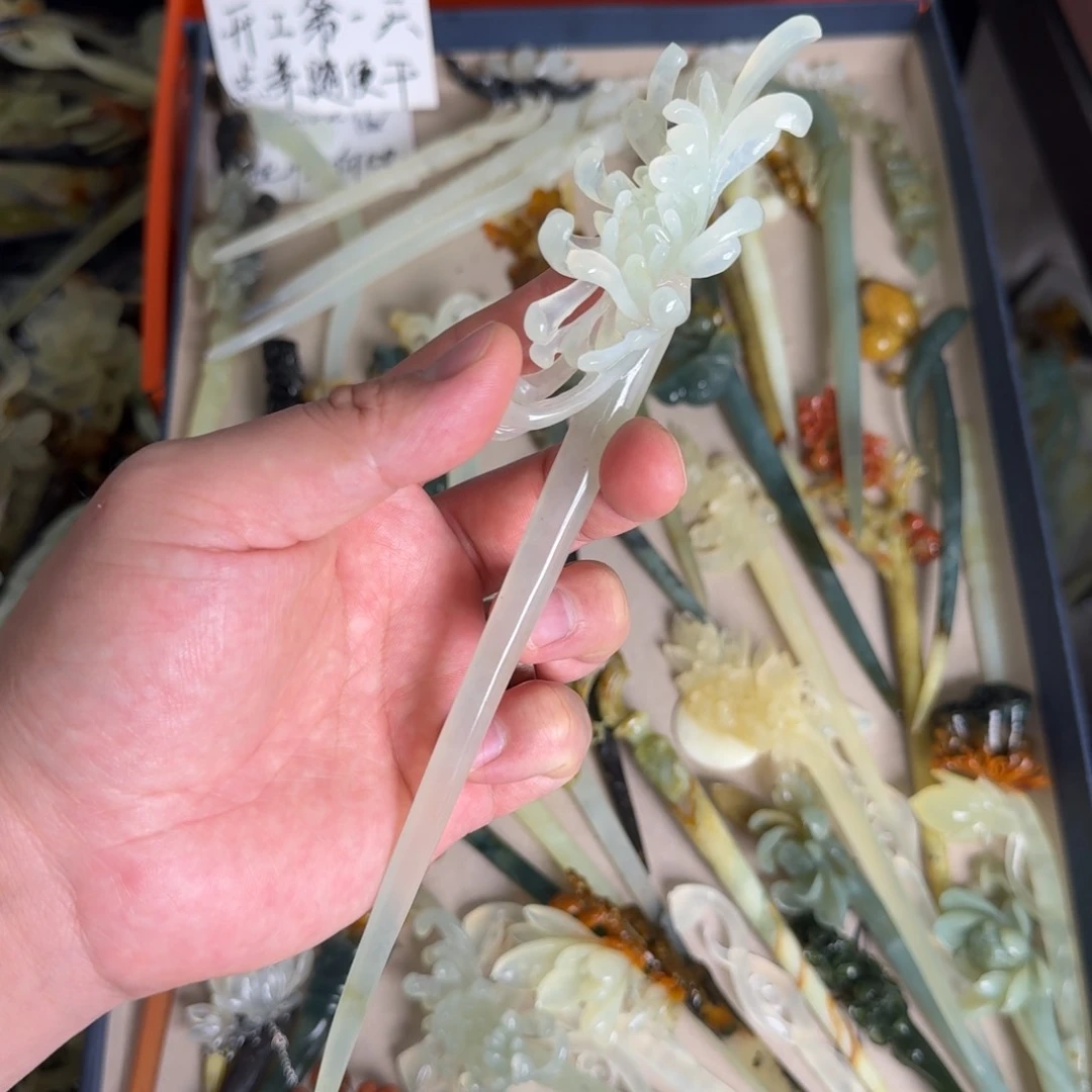 岫玉发饰未镶嵌用****9明君玉簪就是好看