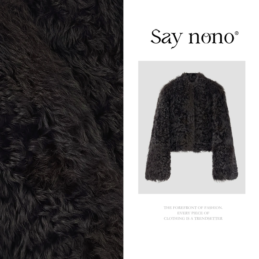 懒猫nono│Saynono 轻奢简约慵懒风托卡皮毛一体皮草外套 GSJ0107Y
