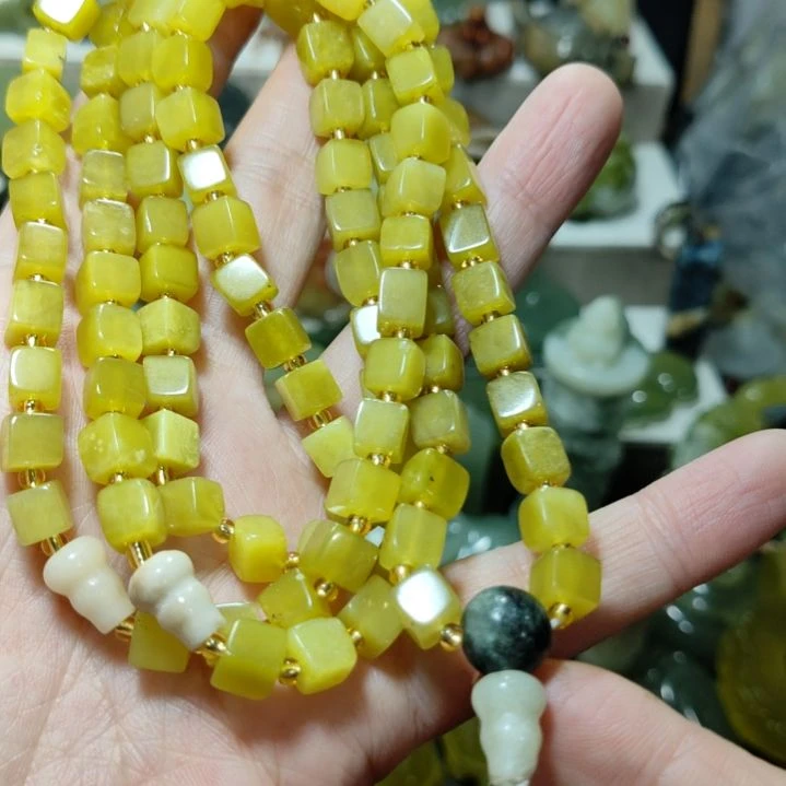 岫玉108粒手串项链两用未镶嵌