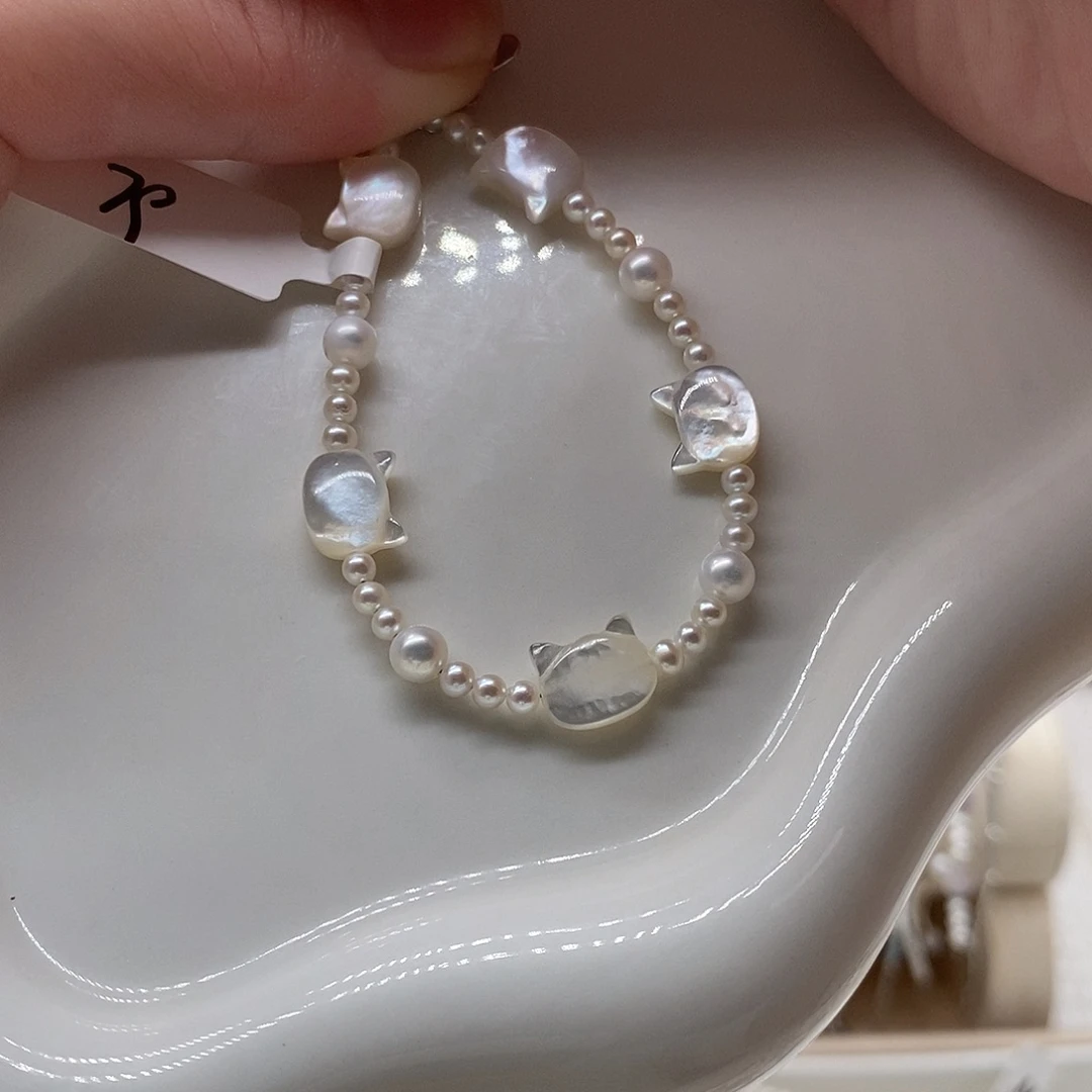 银S925镶嵌手绳淡水珍珠