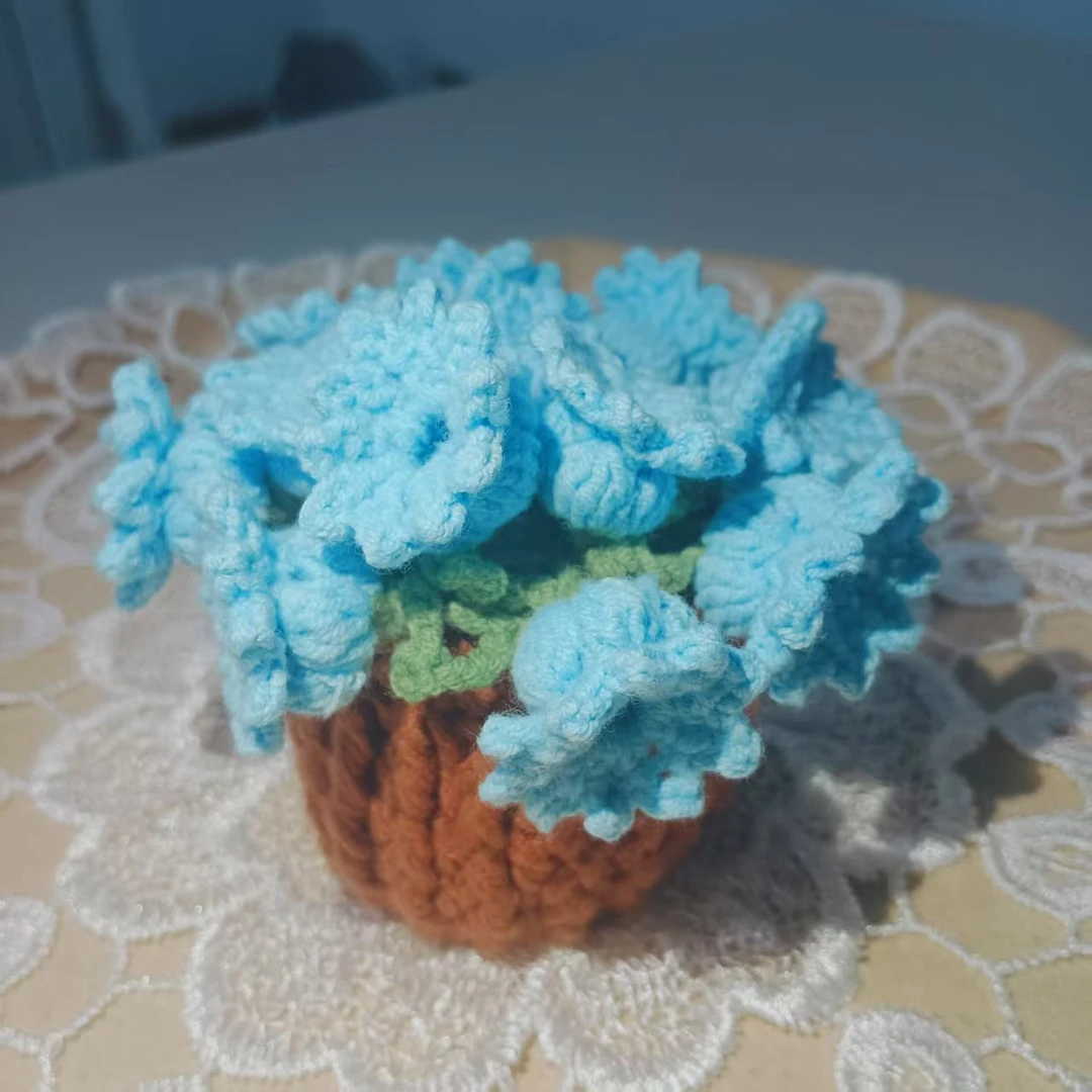 可爱创意DIY礼物钩织双层花束杯垫布艺精美手工成品（2个）不带桶