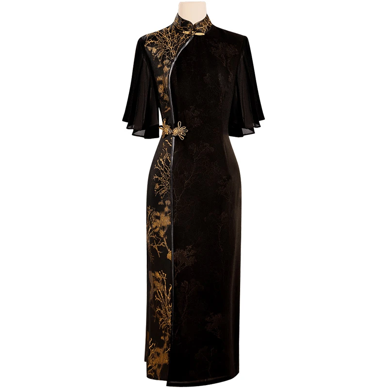 丝柏舍2025新款立领旗袍裙新中式连衣裙S51R0564L