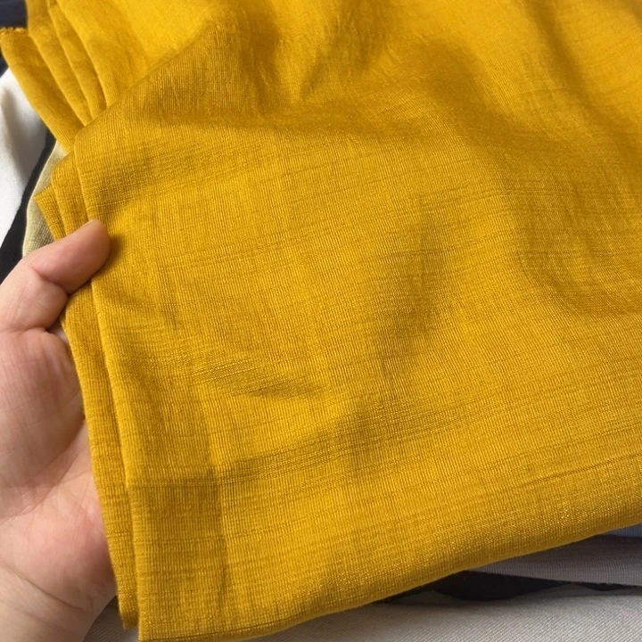 棉混纺姜黄麻棉2米