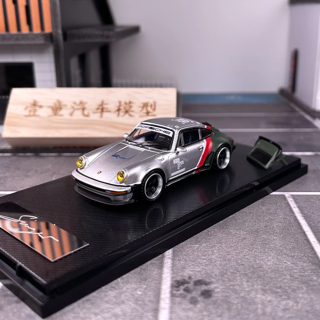 【壹童现货】GP 1:64 保时捷sing 银色赛博 合金汽车模型
