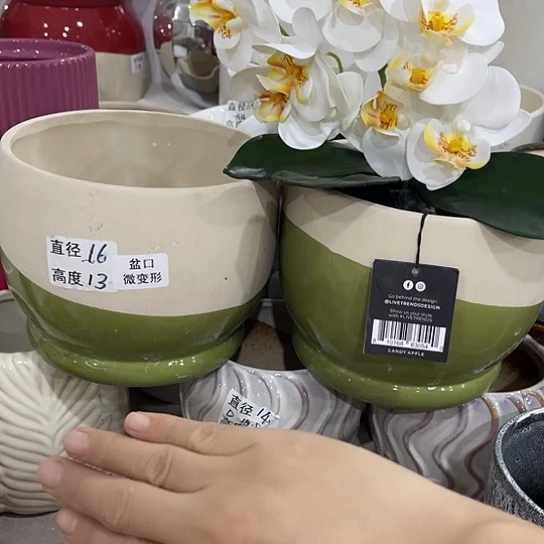 多肉绿植陶瓷花盆9.9包邮，有孔