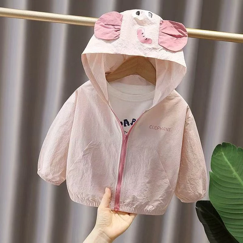 2025夏季儿童连帽防晒女童宝宝新款紫外线皮肤薄款透气轻薄外套潮
