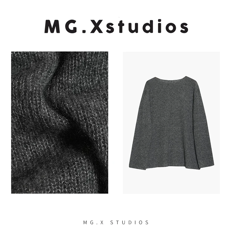 【灰茸】MGX简约高级感丝羊绒上衣软糯山羊绒毛衫M53B4579M2CV