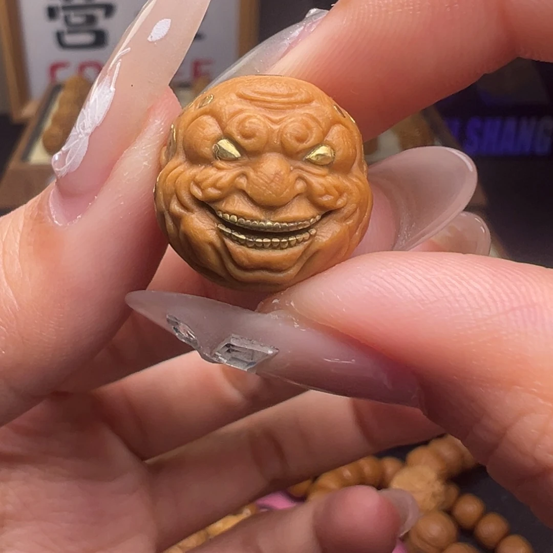 文玩核桃把件镶嵌款金花佛爷18左右尺寸全品有正常封口线