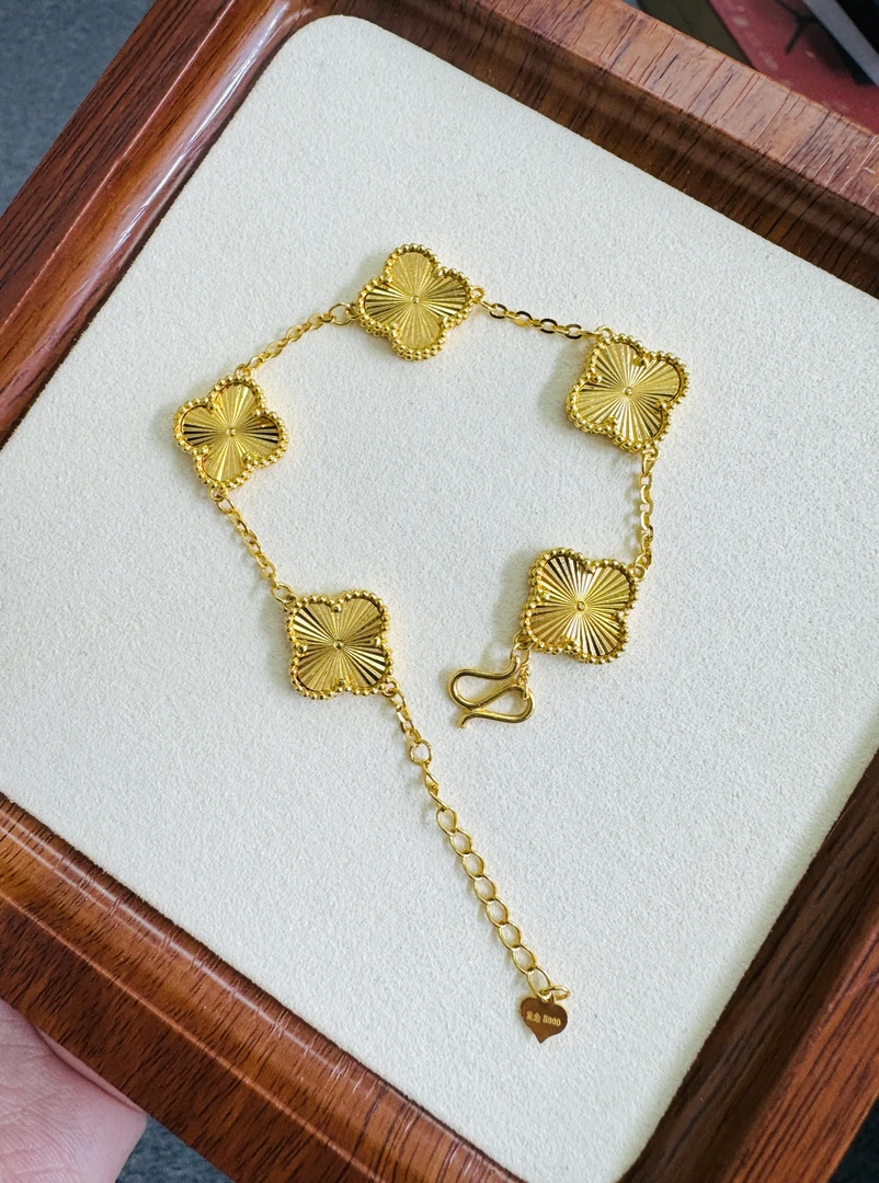 足银手链 【四叶草】足银999四叶草手链经典时尚15mm