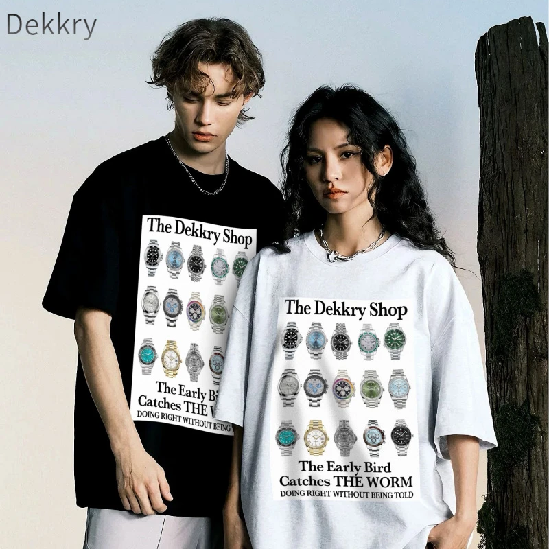 Dekkry夏季通用短袖宽松型印花情侣T恤百搭嘻哈街头ins港风