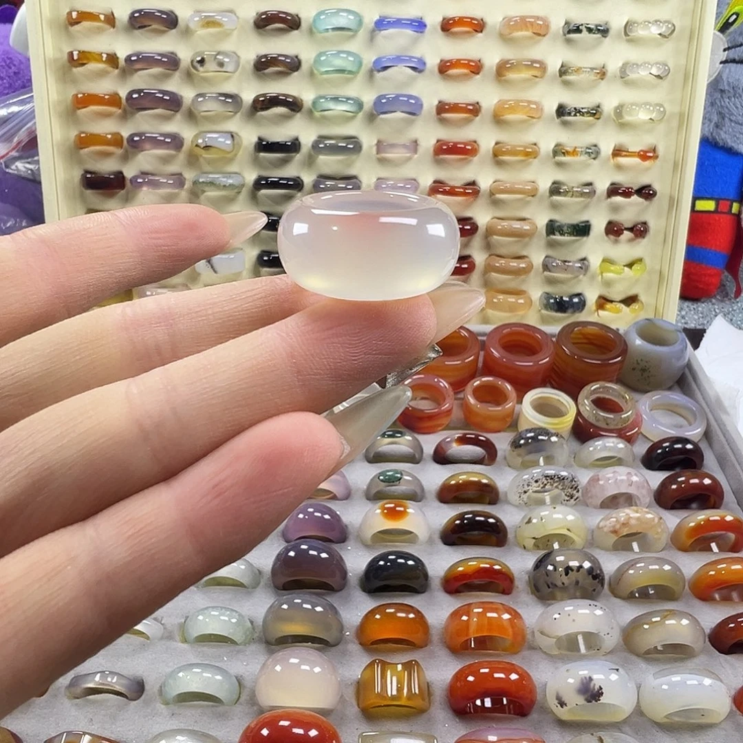 玛瑙/玉髓未镶嵌戒指A1不退换17.2港15