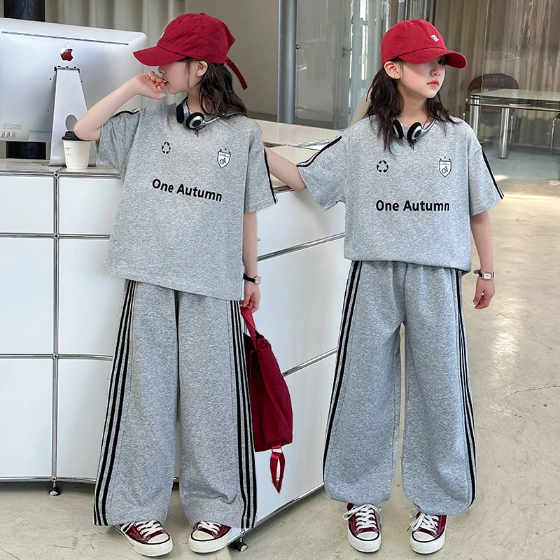 女童夏装套装2025新款洋气儿童装短袖运动时髦女孩夏季休闲两件套