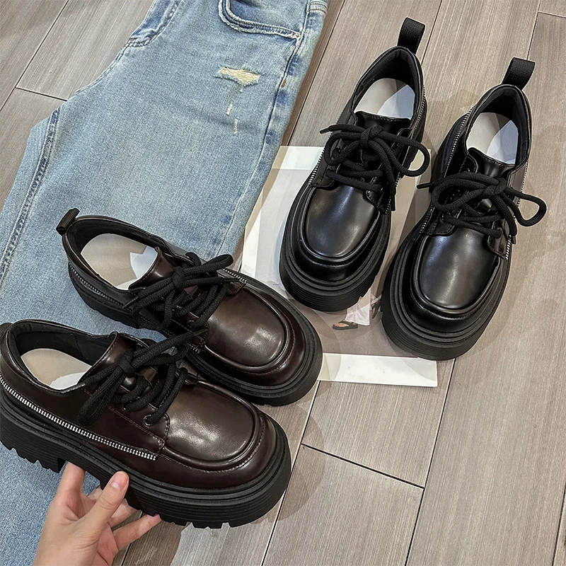 1106日系休闲厚底圆头乐福鞋女