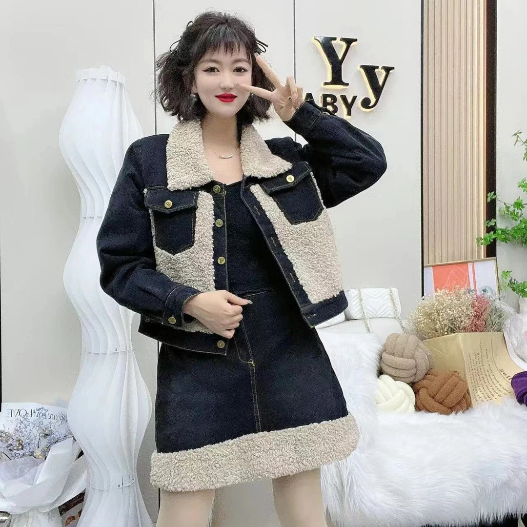 小影家（街头牛仔）时尚洋气遮肚显瘦高级牛仔套装