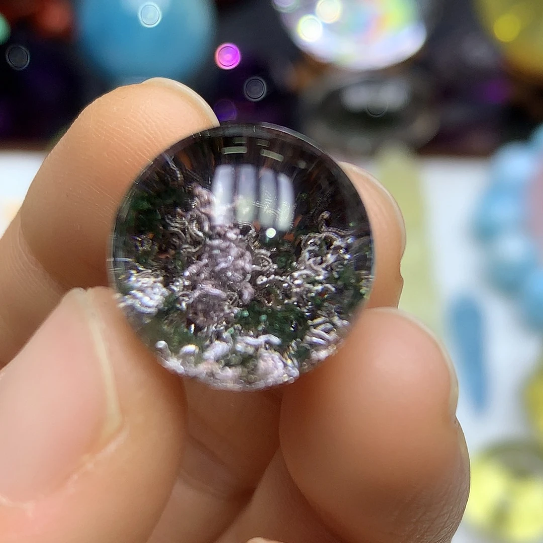 珠宝半成品未镶嵌水晶精品毕业级紫绿幽灵