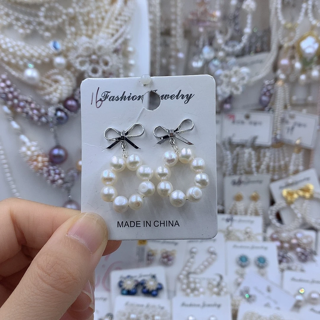 淡水珍珠项链耳饰银S925镶嵌