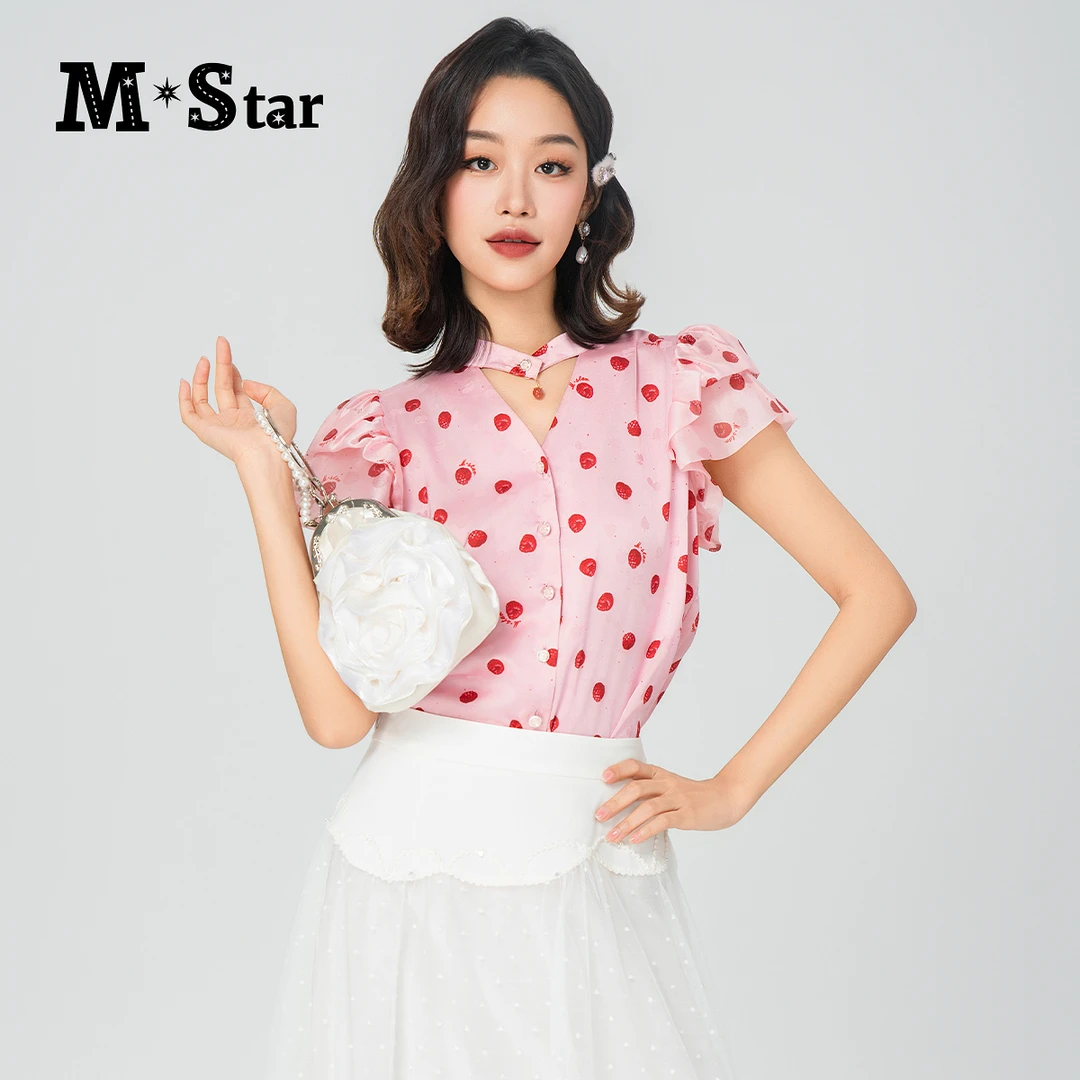 【许半夏推荐】M-Star法式波点印花小衫上衣设计感SFBS122821