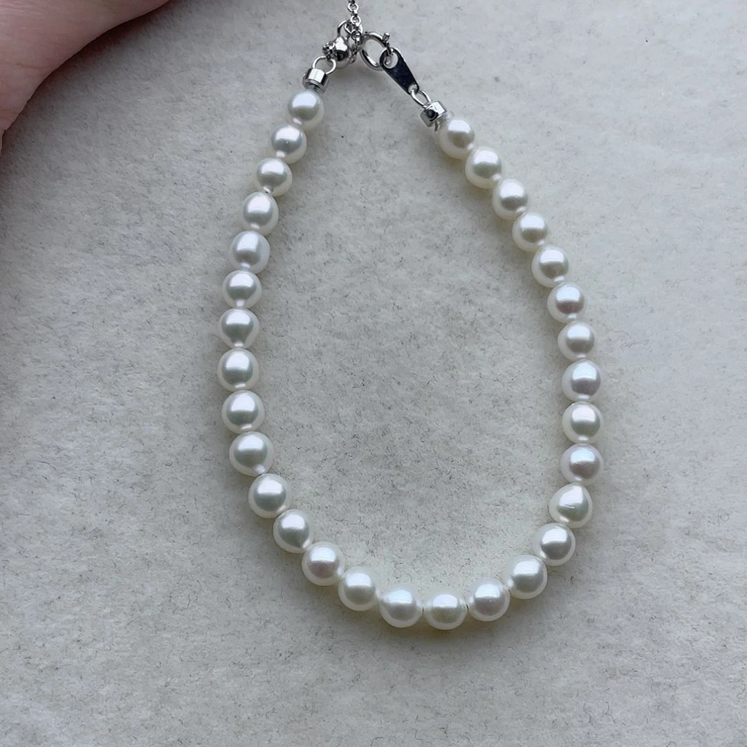 手链53银S925镶嵌淡水珍珠