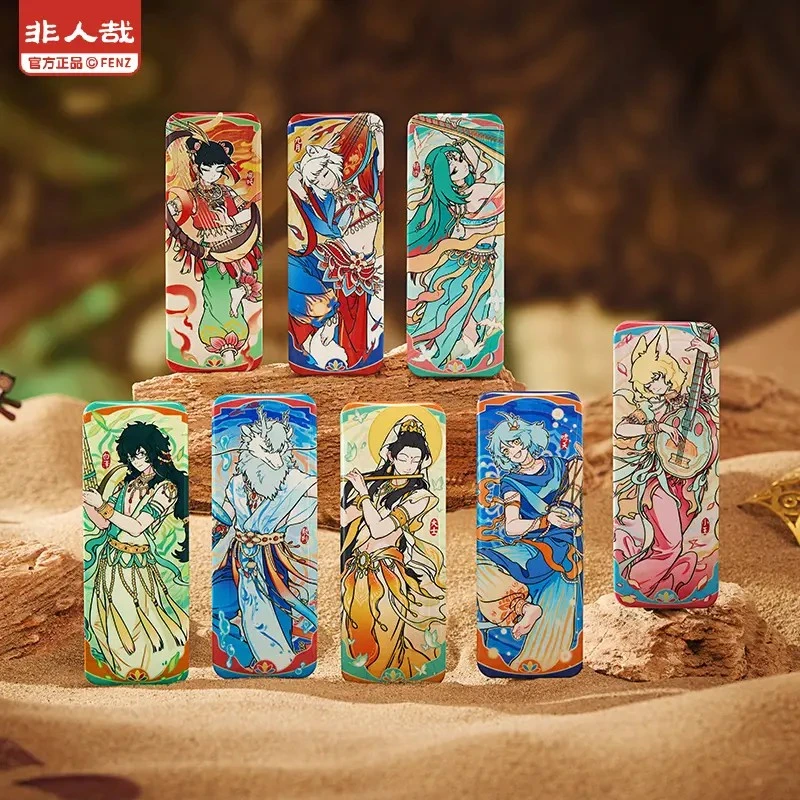 【散袋/端盒】非人哉x敦煌画院联名 伎乐飞天 方形马口铁徽章盲盒