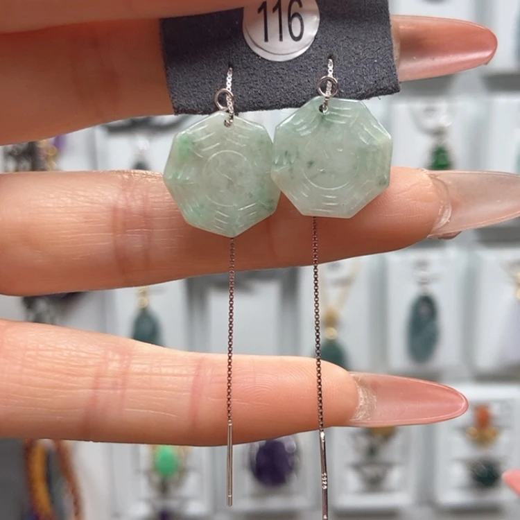 【闪购商品】翡翠耳饰银S925镶嵌耳饰